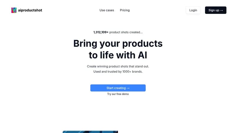 ai product shot website
