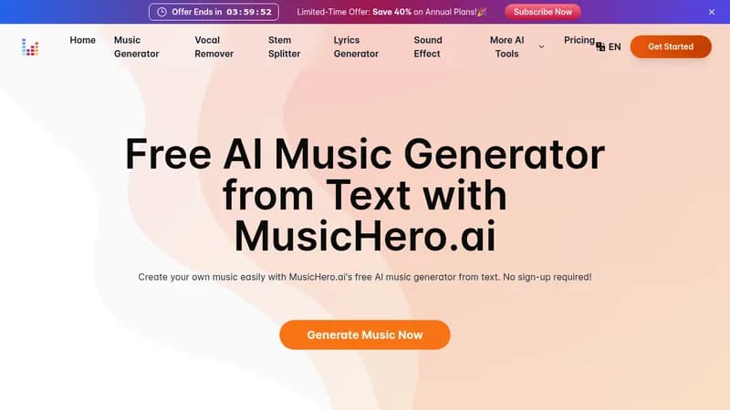 musichero.ai website