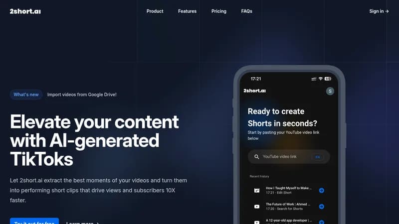2short.ai website