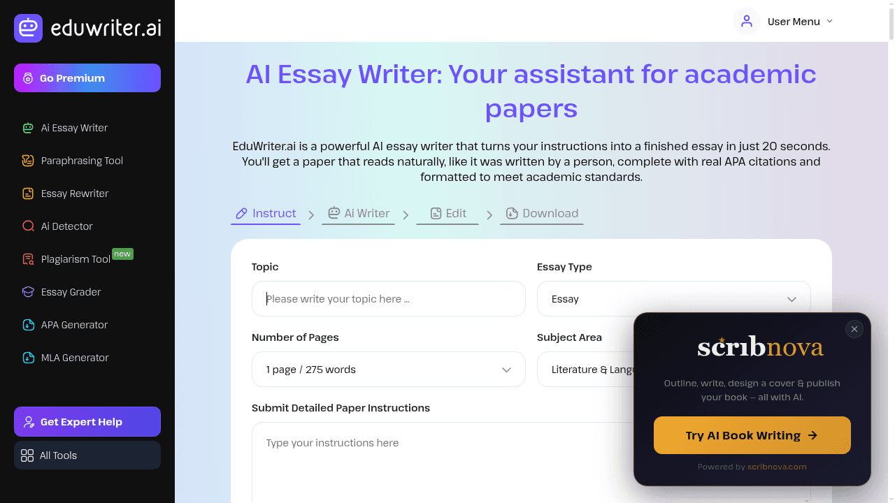 eduwriter.ai website