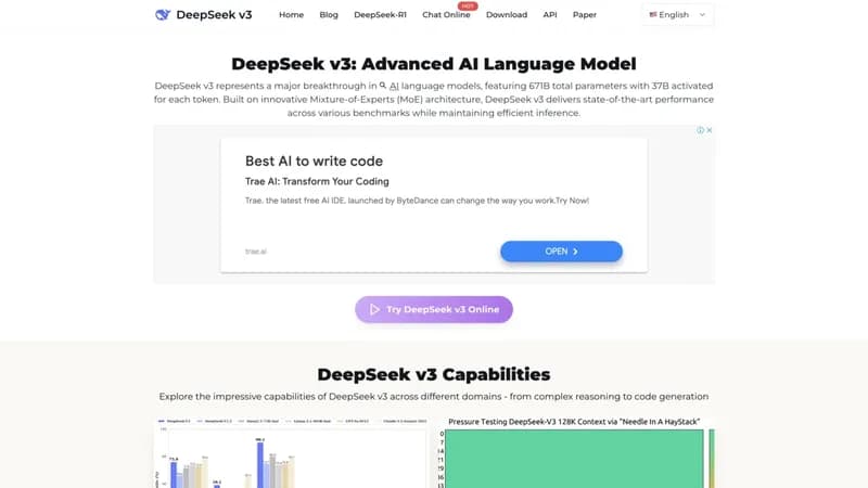 DeepSeek v3 screenshot