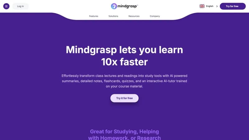 Mindgrasp screenshot