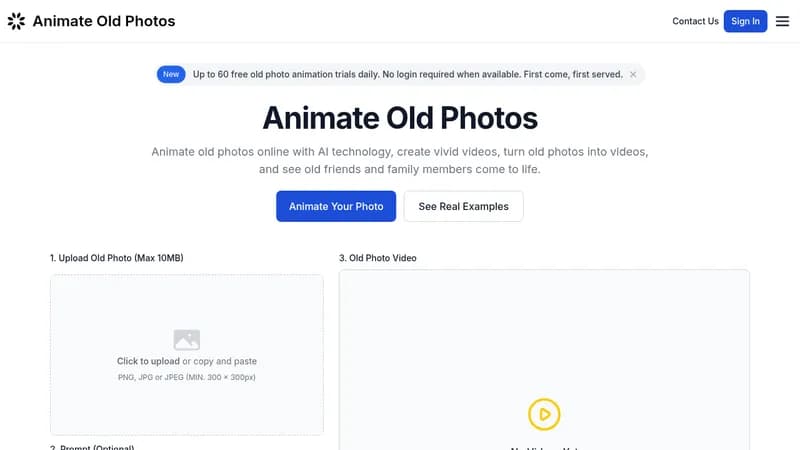 animate old photos website