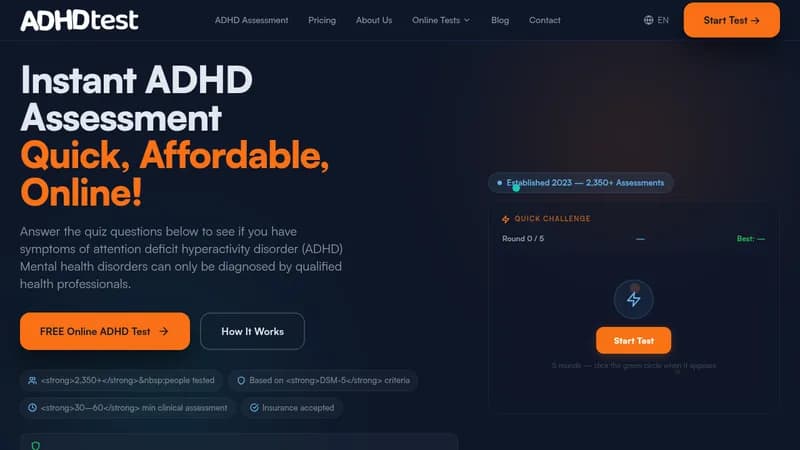 adhd test website