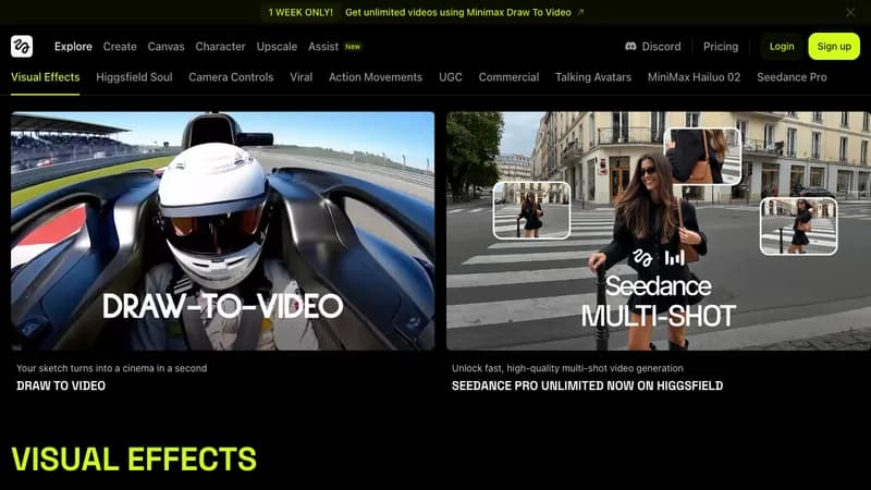 Higgsfield AI screenshot