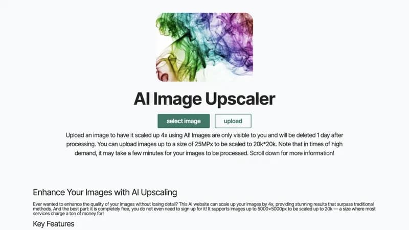Free AI Image Enhancer screenshot