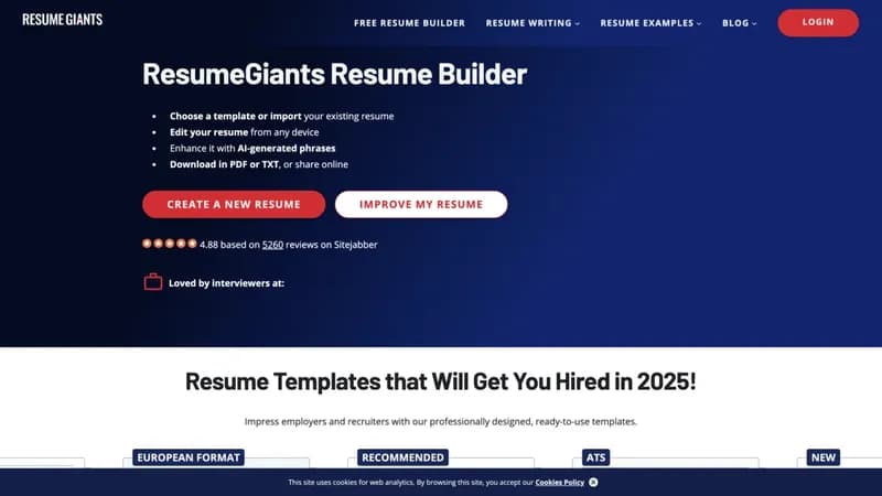 ResumeGiants screenshot