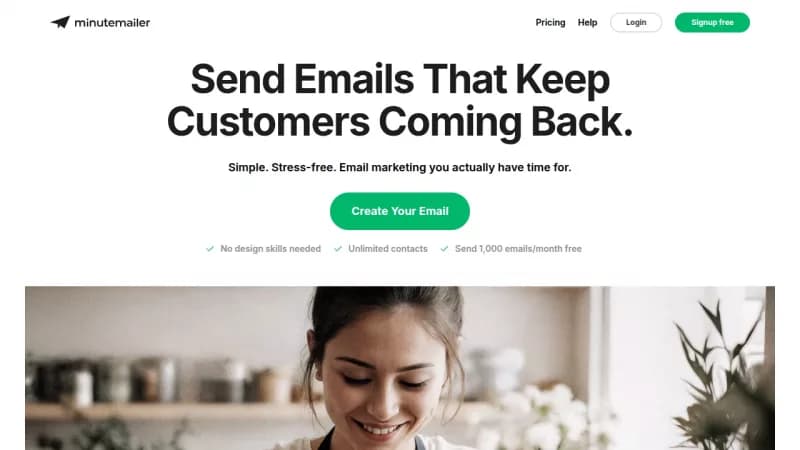 Minutemailer screenshot