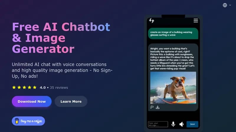 free ai chatbot & image generator website