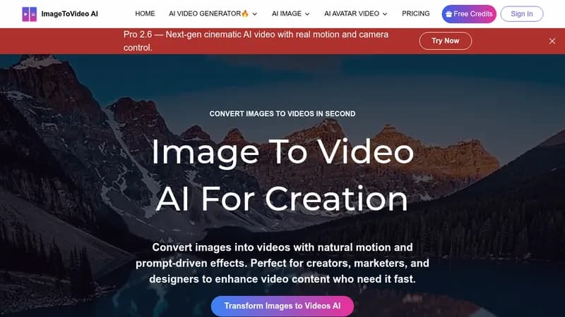imagetovideo ai website