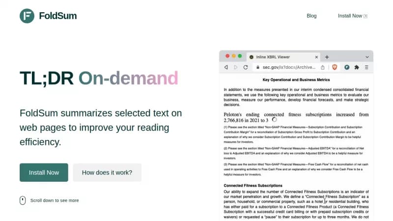 FoldSum screenshot