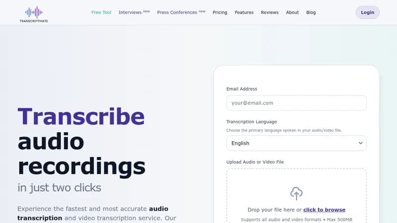 transcriptmate website