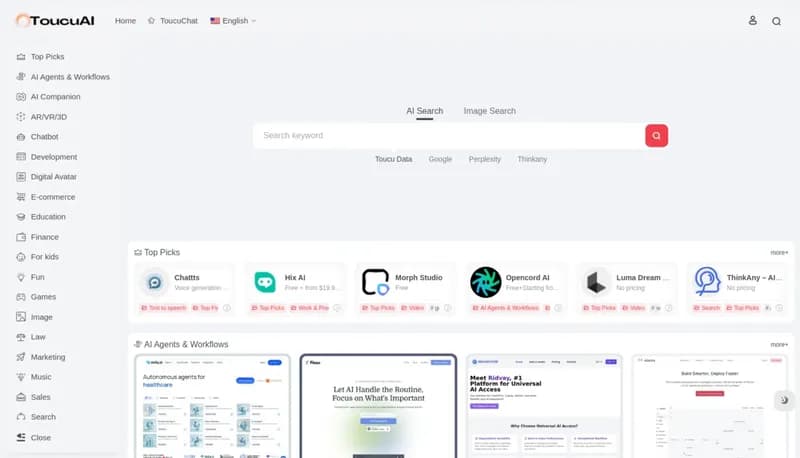 Toucu AI Directory screenshot