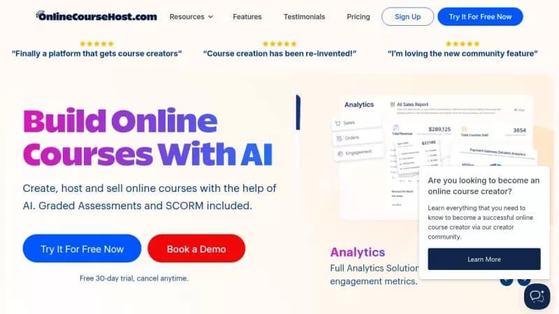 OnlineCourseHost screenshot