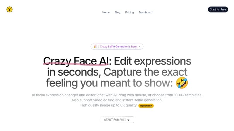crazy face ai website