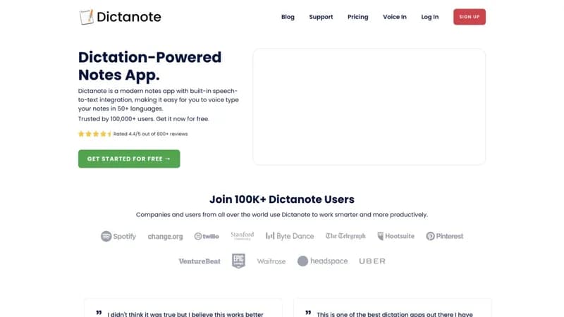 Dictanote screenshot