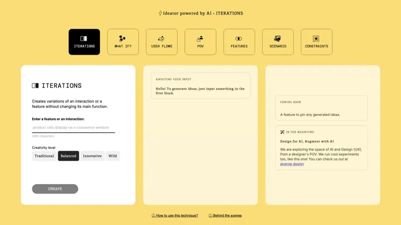Ideator AI screenshot
