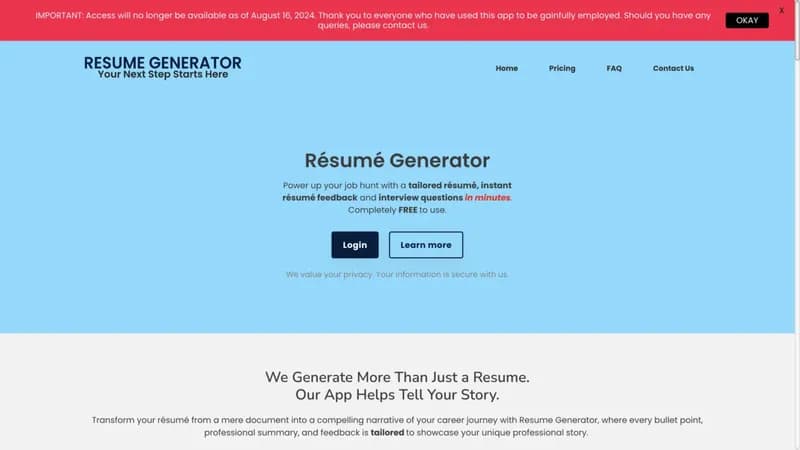 Resume Generator screenshot