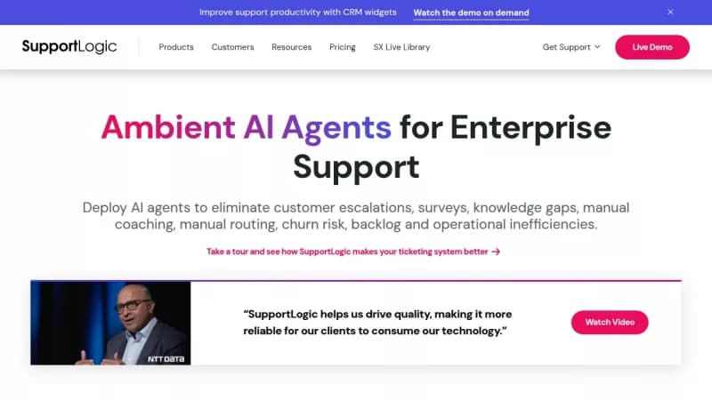 SupportLogic screenshot