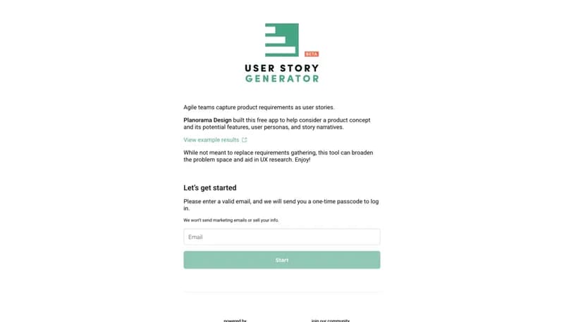 User Story Generator screenshot