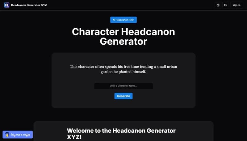 Headcanon Generator XYZ screenshot