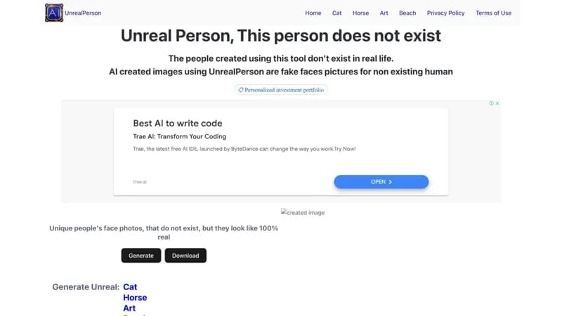 UnrealPerson screenshot