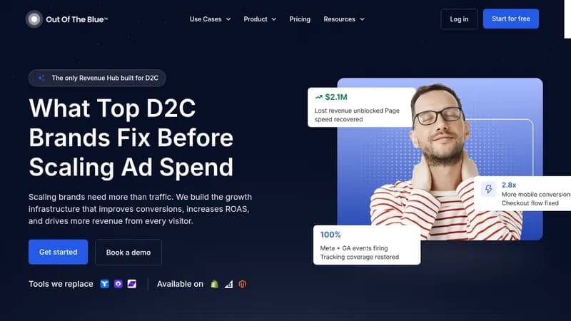 out of the blue website