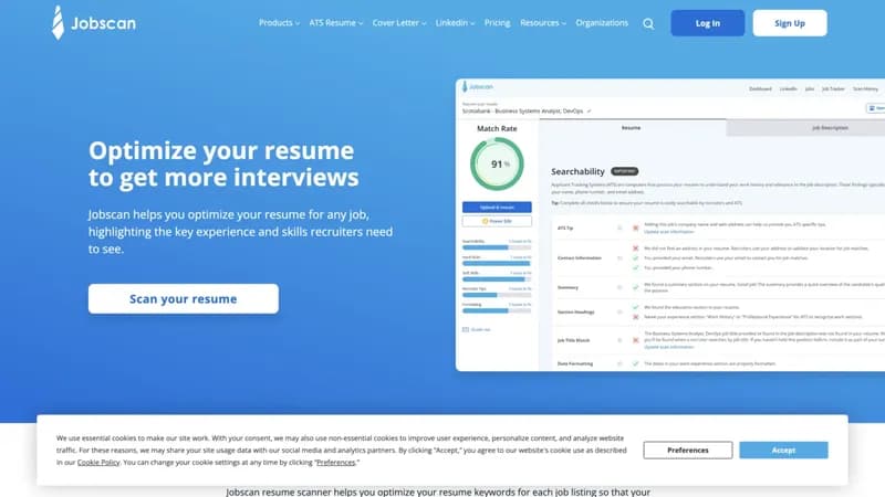 Jobscan screenshot