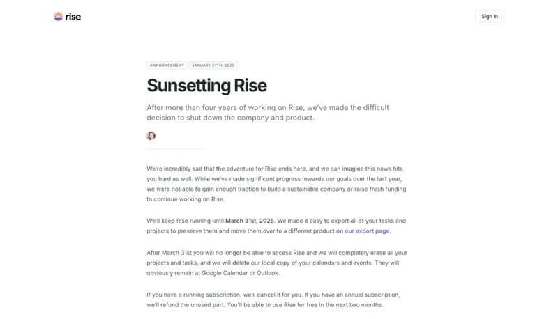 Rise screenshot