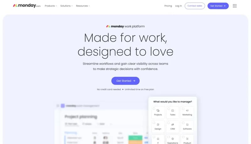 monday.com screenshot