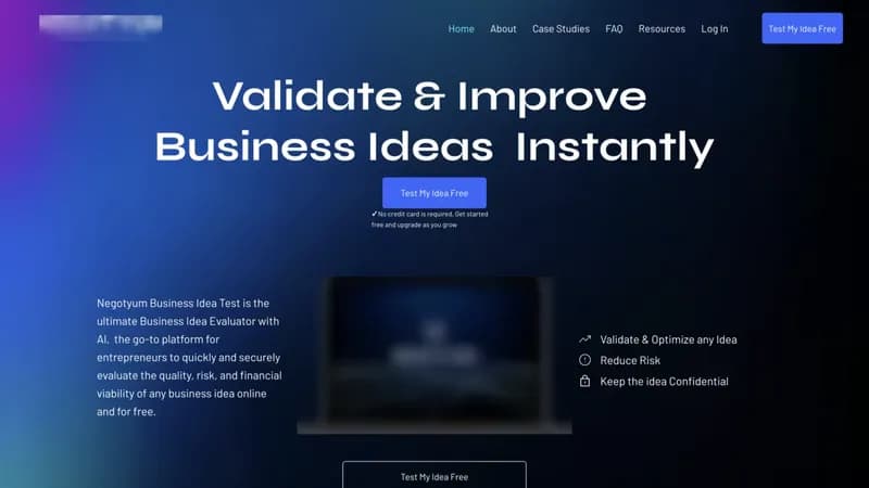 Negotyum Business Idea Test screenshot