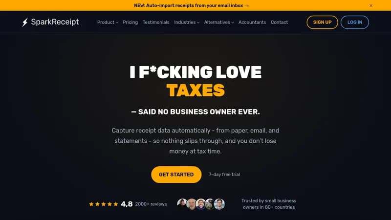 sparkreceipt website
