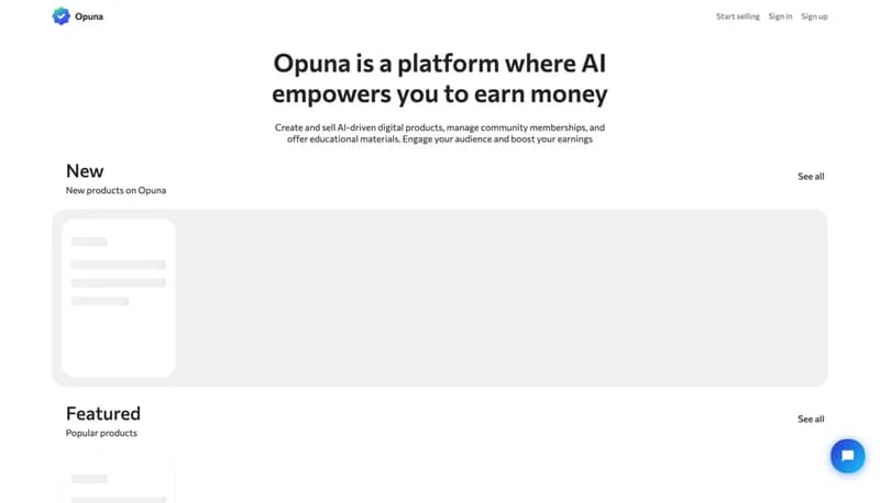 Opuna Marketplace screenshot