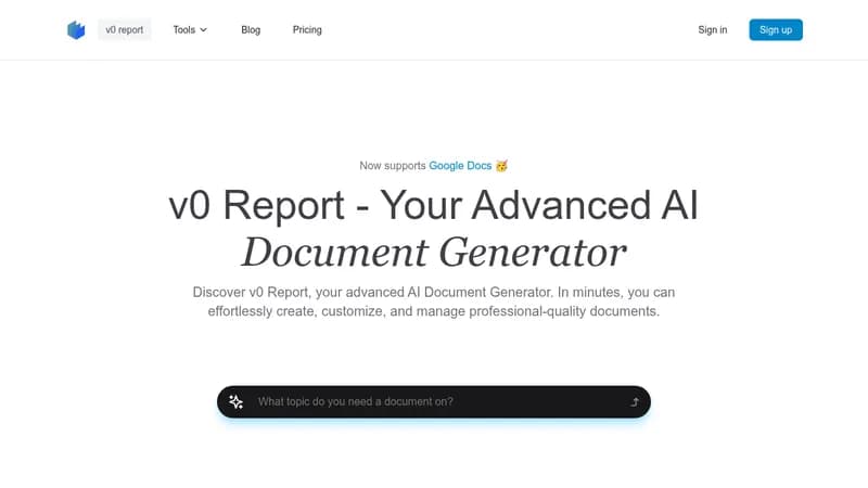 v0 report website
