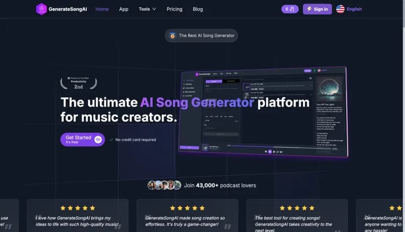 GenerateSongAI screenshot