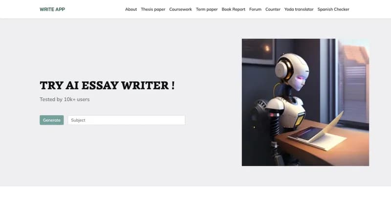 WriteApp screenshot