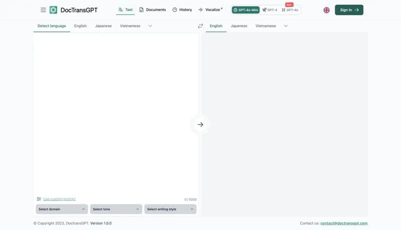 DocTransGPT screenshot
