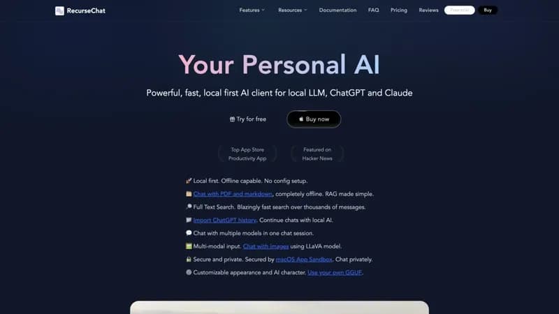 RecurseChat screenshot