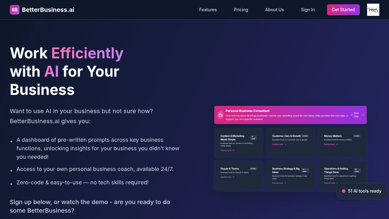 betterbusiness.ai website