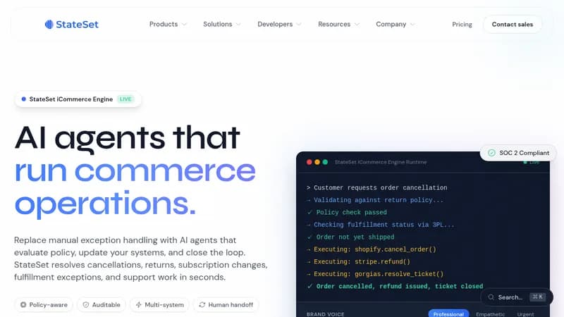 stateset icommerce engine website