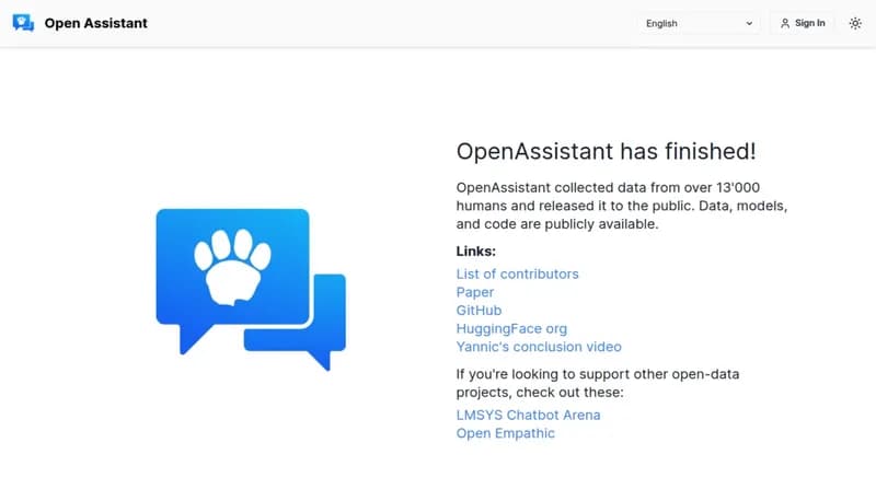 Open Assistant screenshot