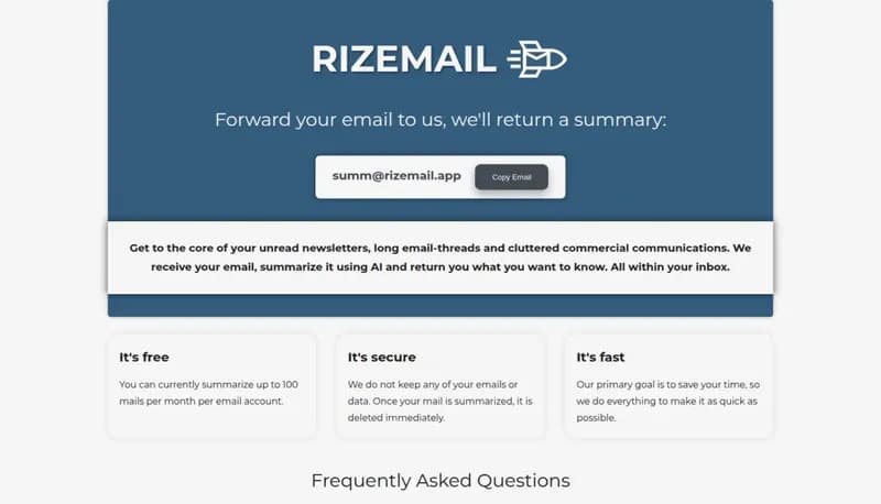 Rizemail screenshot