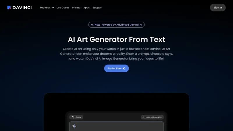 DaVinci - AI Art Generator screenshot