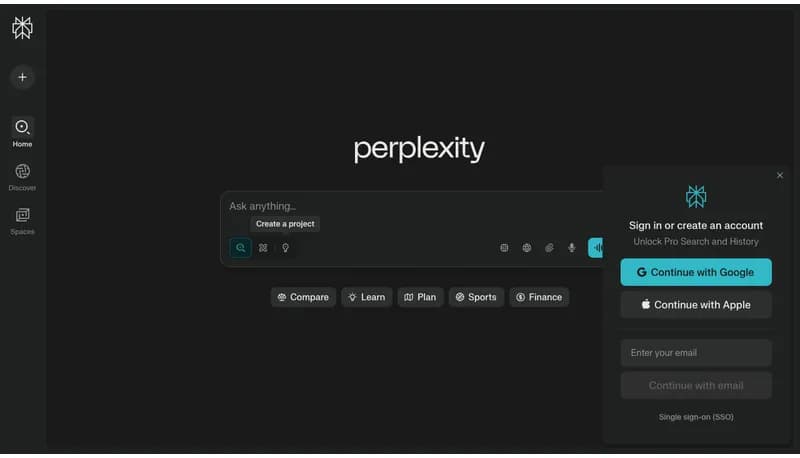 Perplexity AI screenshot