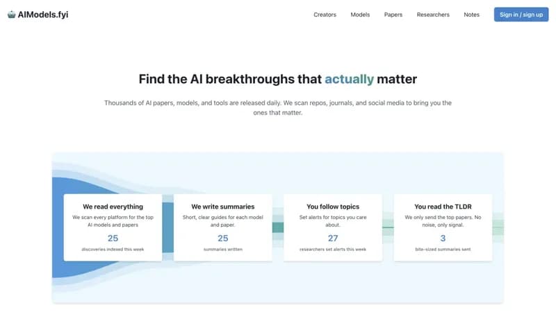 AIModels.fyi screenshot