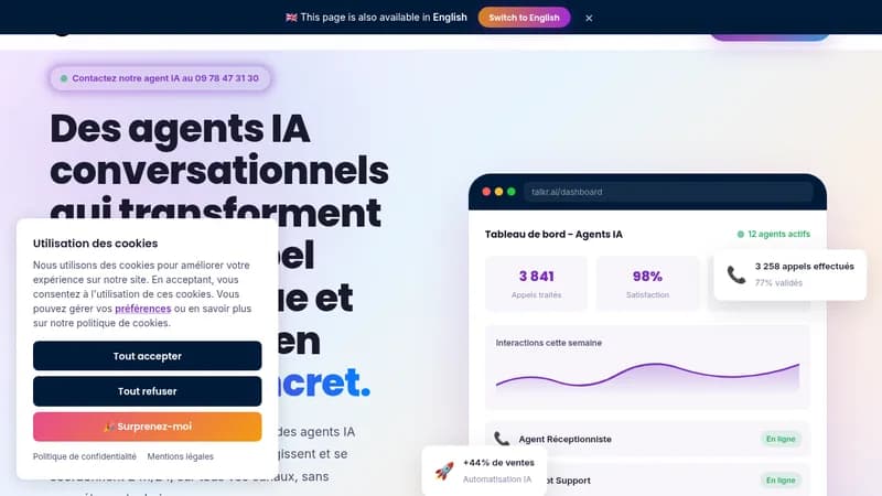 talkr.ai website