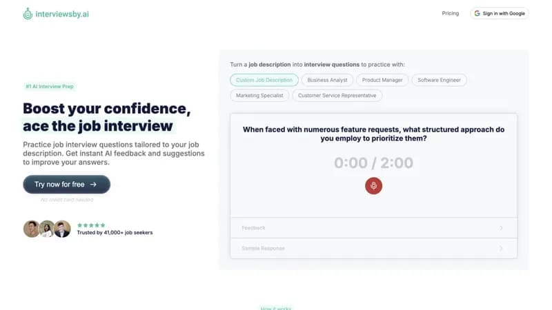 Interviews by AI screenshot