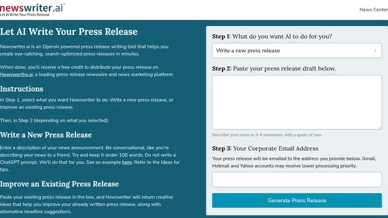 newswriter.ai website