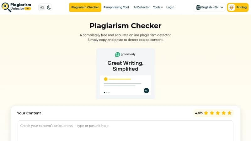 plagiarism detector website