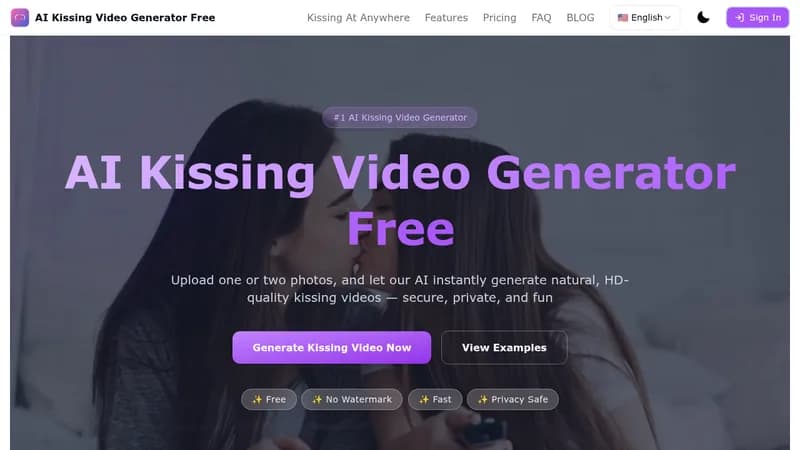 ai kissing video generator free website